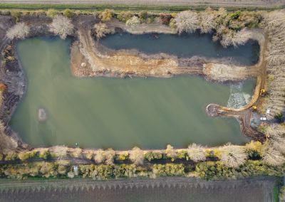 Aerial view of the Scarlett’s Lake restoration work