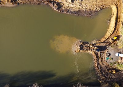 Excavation work reshaping the banks of Scarlett’s Lake